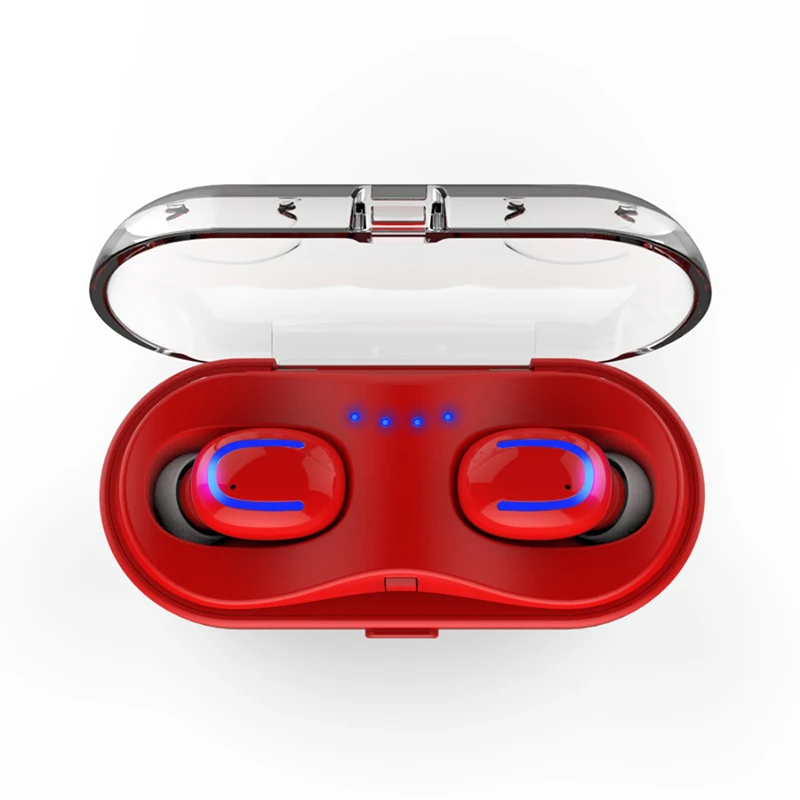 Красный HBQ-Q13S Bluetooth V5.0 TWS наушники 5 часов настоящие беспроводные стерео наушники 600 мАч Bluetooth гарнитура для телефона - Цвет: Красный