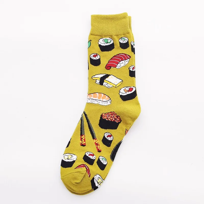 Fashion personality funny long socks ladies casual warm long cotton happy pop hip hop style street tide avocado egg couple socks