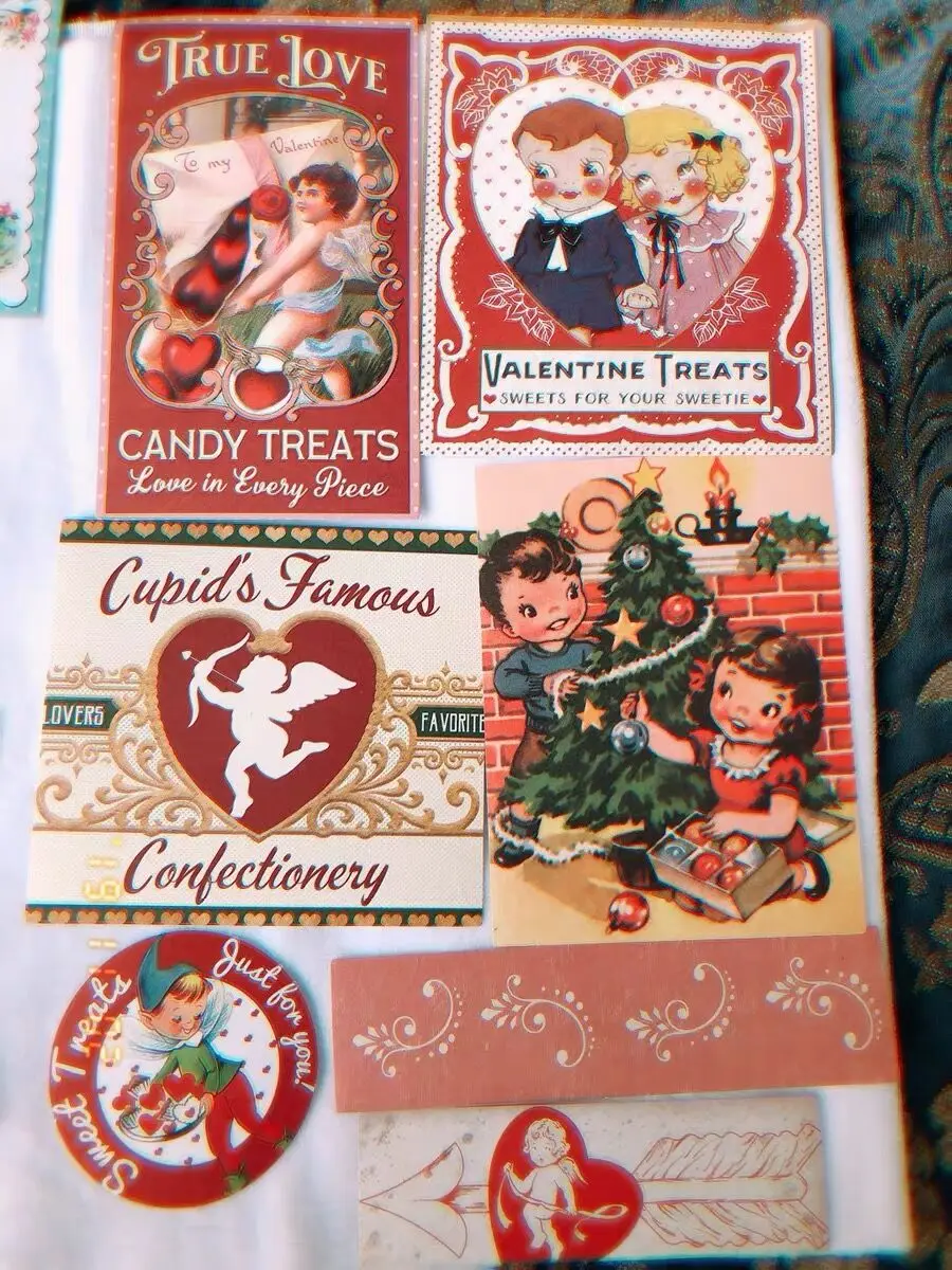 Square Creative Girls Stickers Junk Journal Planner Stickers Scrapbooking Vintage Decorative Sticker DIY Craft Photo Albums
