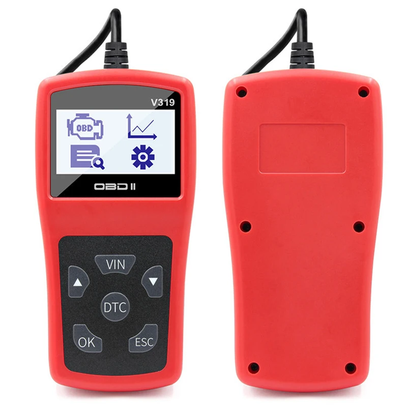 V319 Автомобильный сканер инструмент EOBD OBD2 многоязычный диагностический двигатель код ошибки считыватель