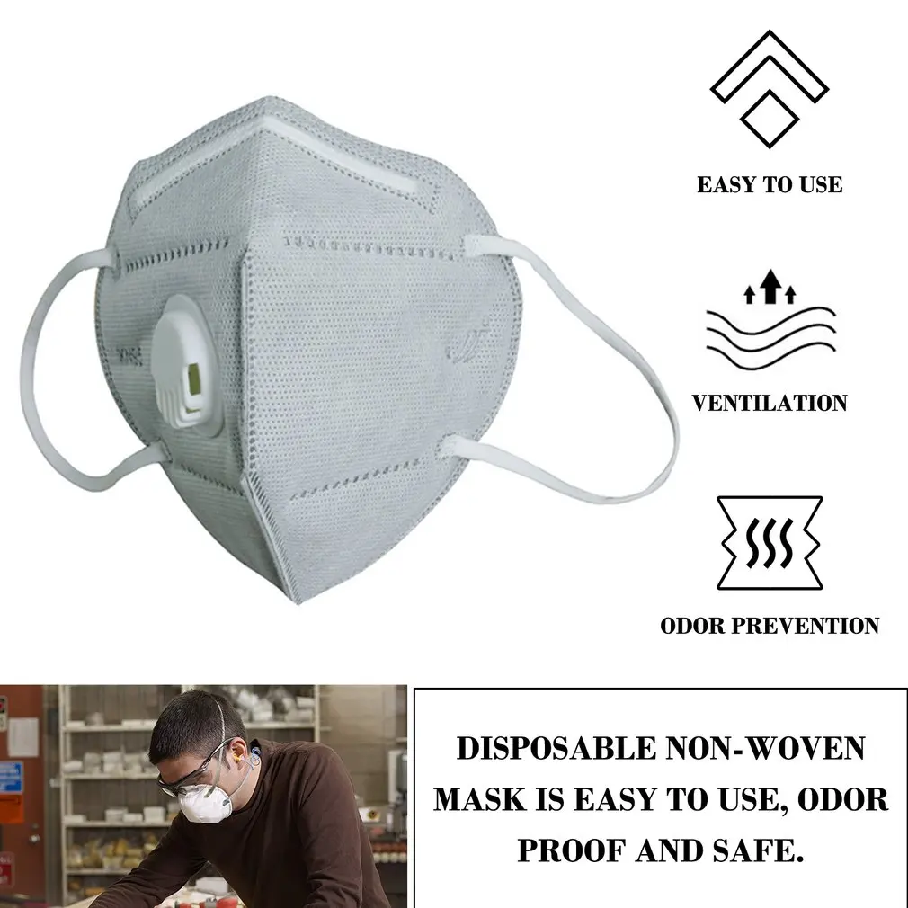 

1/5/10pcs Protective KN95 FFP3 Mouth Mask Anti-Fog Dust KN95 Mask With Breathing Valve Folding Band Fast Delivery