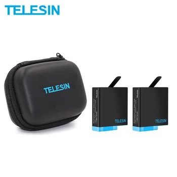 

TELESIN 2Pcs 1220mAh Battery Replacement + Mini Black Storage Bag for GoPro Hero 8 7 6 5 Black Action Camera Accessories