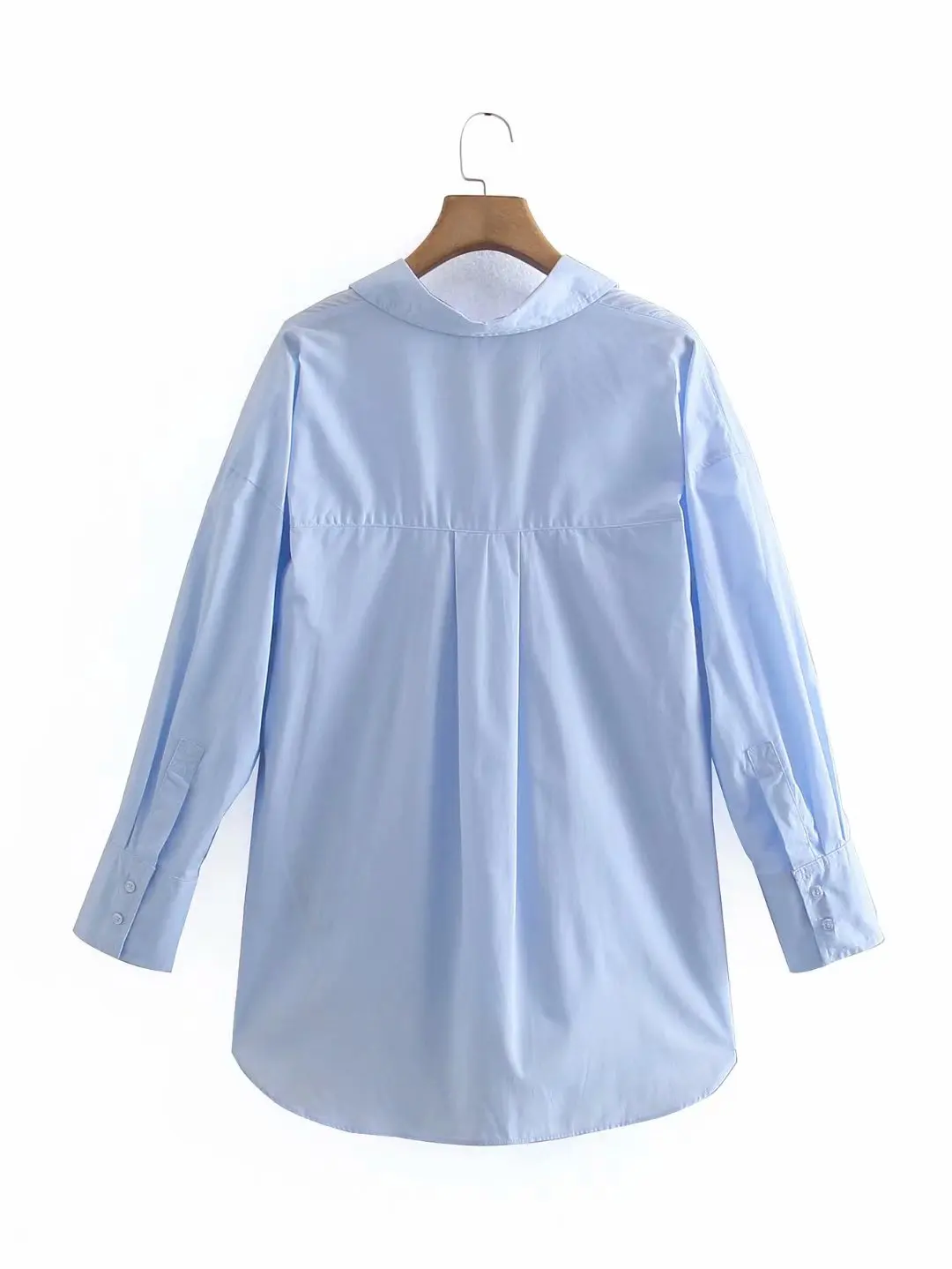 Zevity New Women Simply Candy COlor Single Breasted Poplin Shirts Office Lady Long Sleeve Blouse Roupas Chic Chemise Tops LS9114