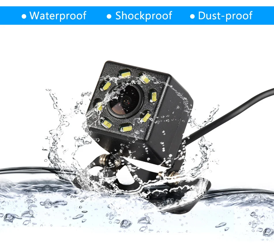 

CarExc Car Rear View Camera Universal Backup Parking Camera 8 LED Night Vision Waterproof 170 Wide Angle HD Color Image