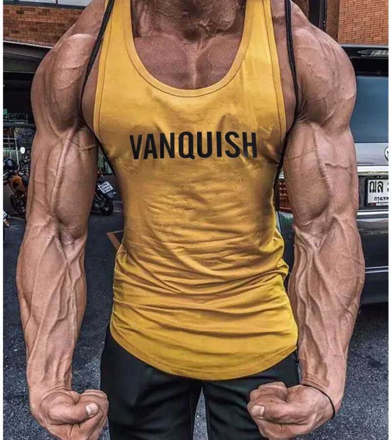 

Muscle Fitness Brothers VQ Sleeveless Sports MEN'S Vest Fitness Running I-shaped Vest Breathable Slim Fit Training