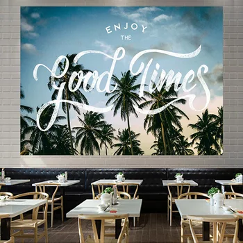 

Wall Hanging Landscapes Tapestry Coconut Tree Starry Digital Printing Hanging Cloth Fashion Dormitory Tapestry Custom Tapestry