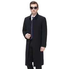 Осенне-зимняя мужская брендовая флисовая куртка Мужское пальто модное повседневное обтягивающее пальто с воротником длинный хлопковый плащ уличная