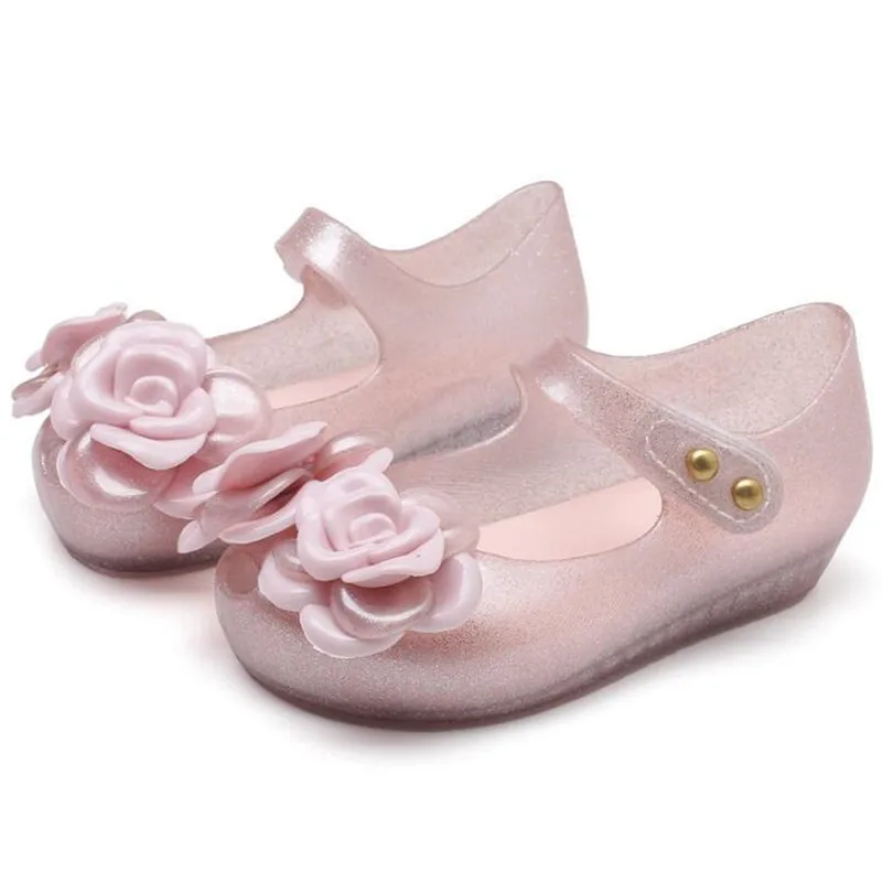 Новинка Летняя обувь с бантом в виде короны и цветов Детская прозрачная Melissa
