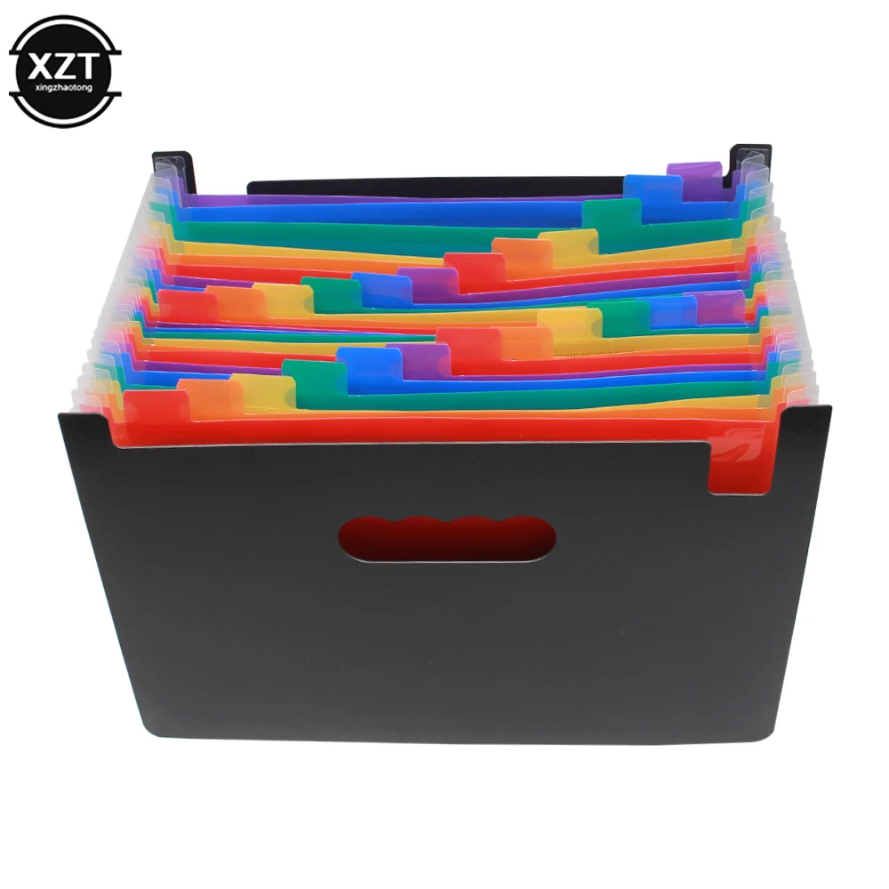 12/24 Pockets Expanding File Folder A4 Organizer Portable Business File Office Supplies Student Document Holder Large Capacity