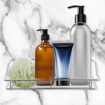

Stainless Steel Kitchen Storage Racks Organizer Bathroom Non-perforated Shelf Storage Multifunctional Sundries Container