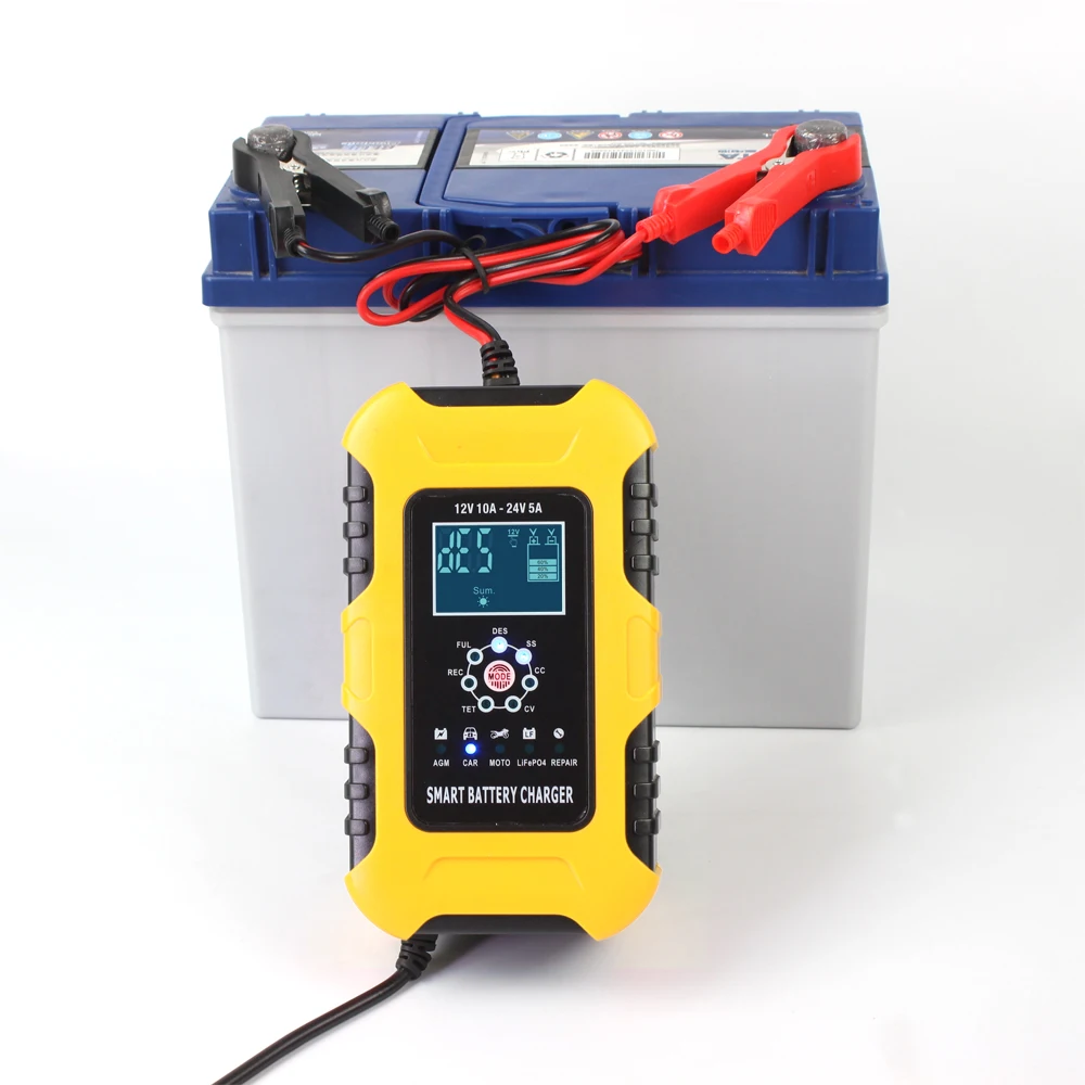 Fully Automatic Car Battery Charger 12V 10A 24V 5A Smart Fast Charging for AGM GEL WET 7-stage Lead Acid Battery Charger