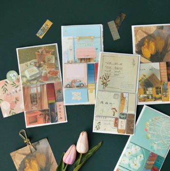 

Novelty Retro Tearable Message Note Flowers Combination Notepad Memo Material Paper School Supplies Office Stationery Supplies