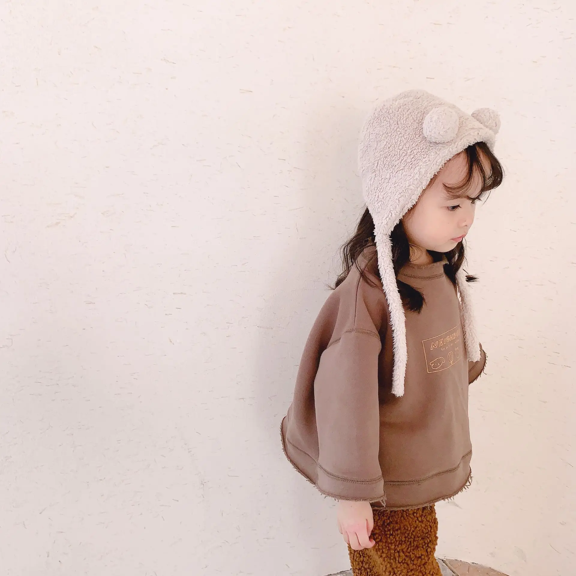 Осенние детские свободные свитера с мультяшным принтом; повседневные толстовки с длинными рукавами и высоким воротником для маленьких девочек; От 1 до 5 лет
