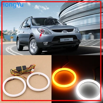 

for Hyundai veracruz ix55 2007 2008 2009 2010 2011 2012 Cotton Switchback LED Dual Color Angel Eye White Amber turn signal light
