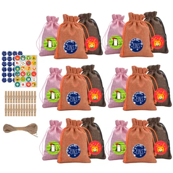 

1 Set Drawstring Candy Bags Christmas Advent Bag 24 Days Hanging for Shop Office Home Party