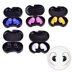 1 Pair Silicone Earplugs Diving Water Sports Swimming Accessories Soft Ear Plugs With Luxurious Collection Box