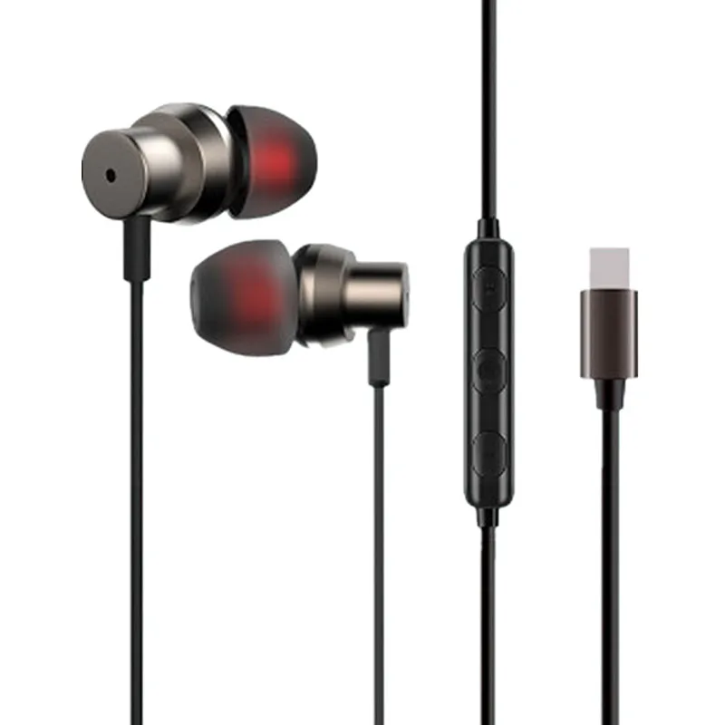 

LEORY Type-c Earphone Metal Stereo In-ear Surround Sound Sports With Mic For Xiaomi Note3 mix2 Huawei