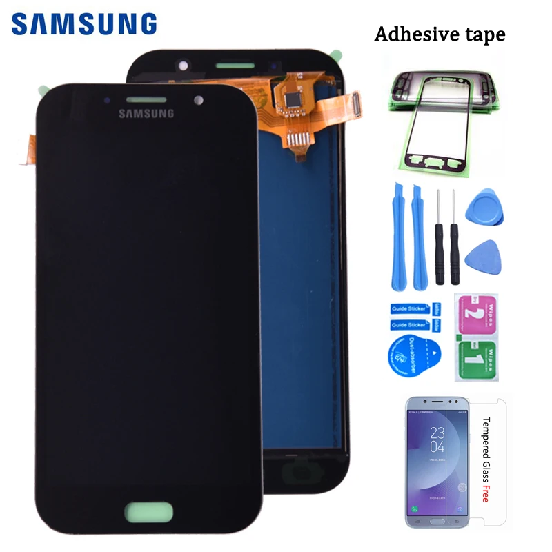 Для Samsung Galaxy A7 A720 A720F SM-A720F ЖК-дисплей+ кодирующий преобразователь сенсорного экрана в сборе