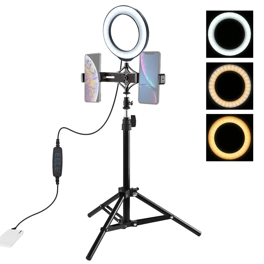

Ring Light 4.7 Inch With Tripod Stand Cell Phone Holder USB 3 Modes LED Light вспышка the flash фотовспышка горящие товары#G20