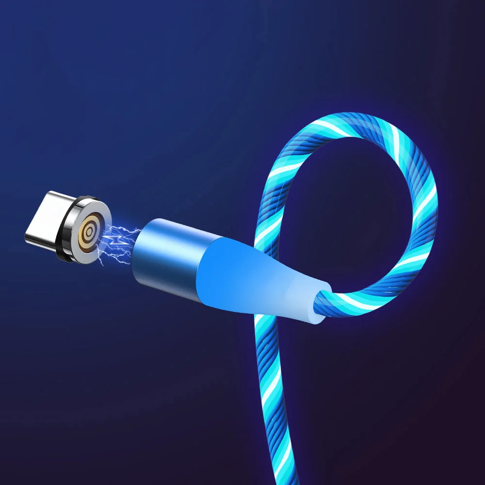 Светильник светодиодный 3 А магнитный кабель Micro USB Type C передачи данных для