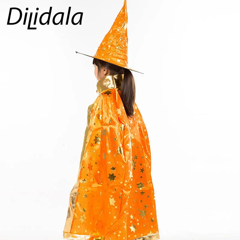 Dilidala накидка для Хеллоуина детский плащ выступлений волшебника позолоченный с