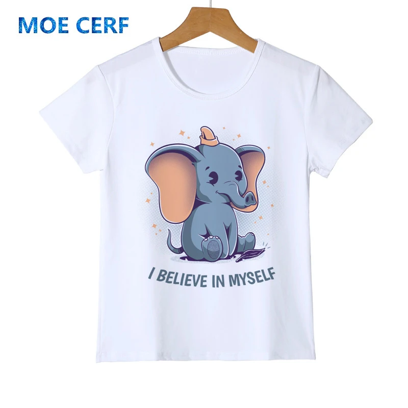 Летняя Детская футболка с героями мультфильмов Kawaii одежда для маленьких мальчиков и девочек футболки с принтом Dumbo Kawaii, футболка с короткими рукавами и круглым вырезом Y31-4