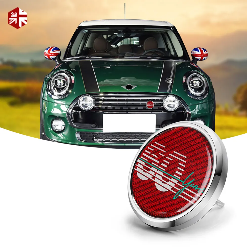 Углеродное волокно 3D переднего бампера бейдж с эмблемой Grill Стикеры для MINI Cooper F56 F60 R56 R60 F55 R61 R58 F54 R50 R57 R59 аксессуары