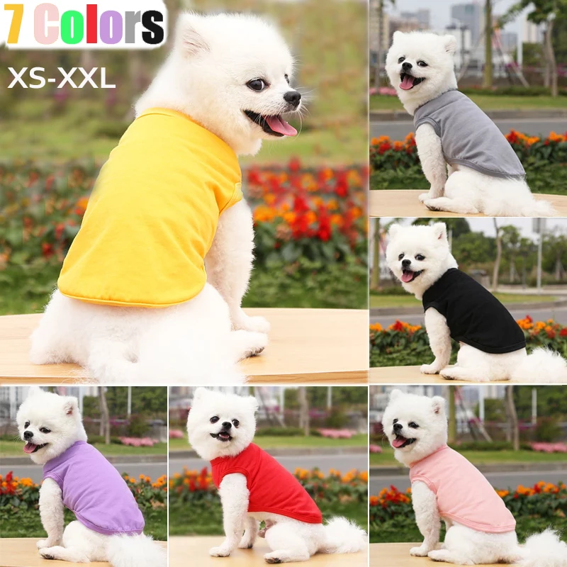 Summer Pets Clothes For Small Dogs Vest Puppy Cat Costume Bulldog Chihuahua Tshirt Pet Sweather Coat Big Dog Outfits Clothing | Дом и сад