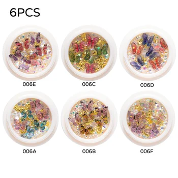 

Butterfly Sequins For Nails Art Decor Mixed Rose Flower Leaf DIY Nail Art Butterfly Mixed Nail Decorations