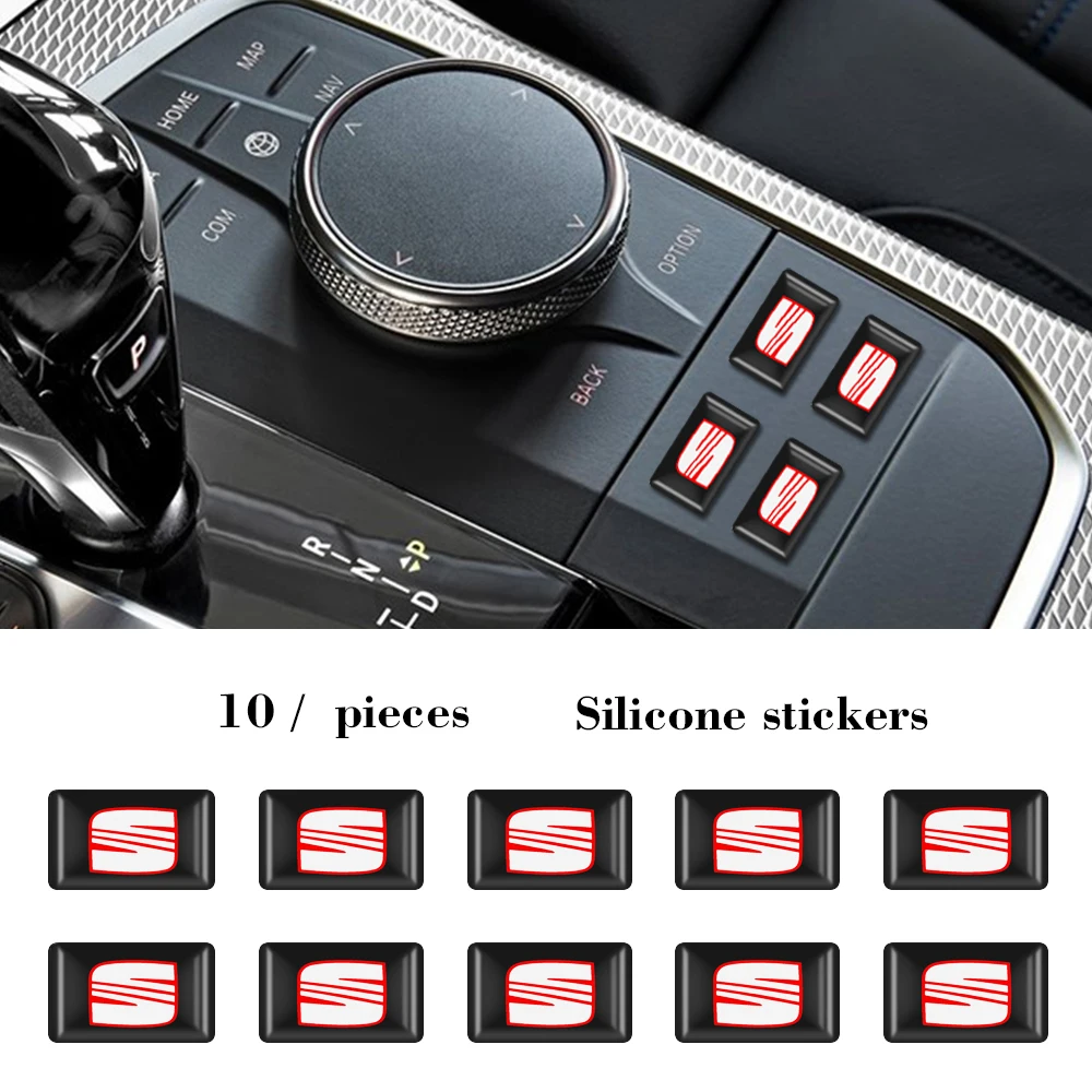 

10PCS 3D Car Styling Abs Epoxy Resin Emblem Badge Sticker Decals Small Decorative For SEAT Leon CUPRA R Ouyuebo Ibisa Accessory