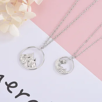 

Men Women Necklace Korean Fashion Sterl Silver Wispy Geometric Couple Clavicle Chain Pendant Valentine Day Gift Neck Accessories