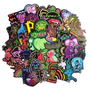 

Neon Light Sticker Gifts Toys for Children Anime Animal Cute Decals Stickers to Laptop Phone Suitcase Guitar Fridge Car 75PCS