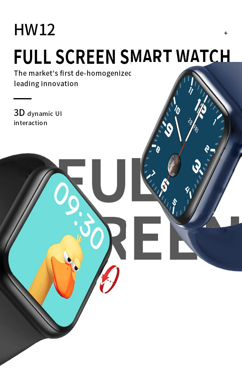 Original HW12 Smart Watch 40mm 320*320 Bluetooth Dial Call Waterproof Heart Rate Monitor Smartwatch PK HW16 W56 W46 W26 IWO 6Wearpai HW12 Smart Watch 1.57' Bluetooth call Music Player Heart Rate Monitor Smart split screen display Smartwatch PK IWO12 W26