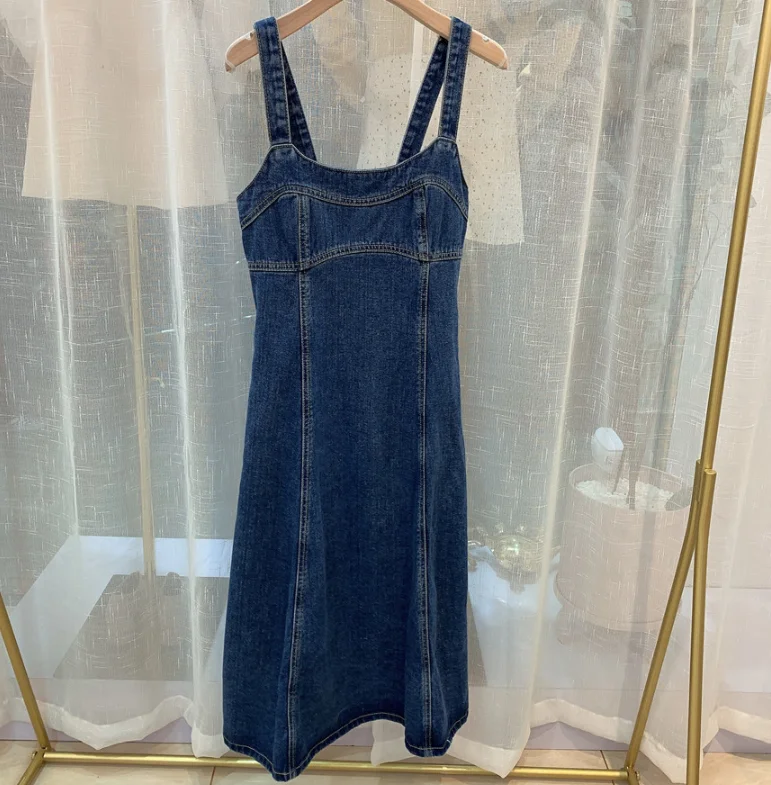 Sleeveless Dress Women Denim Summer slim Women High Waist