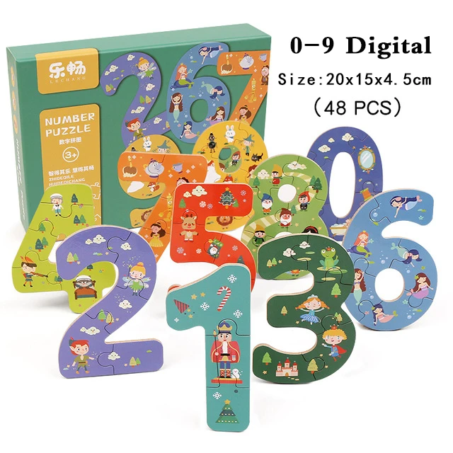 New big size Puzzle Wooden Toys for Children Cartoon Animal Fruit Wood Jigsaw Kids Baby Early Educational Learning Toy for Gift - Color: Purple