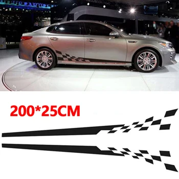 

Auto Stickers Sunscreen 2Pcs Side Door Racing Race Graphic Vinyl PVC 200*25cm