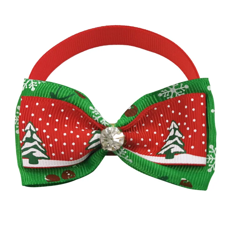Christmas Pet Dog Grooming Accessories Santa Puppy Dog Cat Bow Tie Adjustable Bows For Dogs Pet Products Mix Colors Wholesale