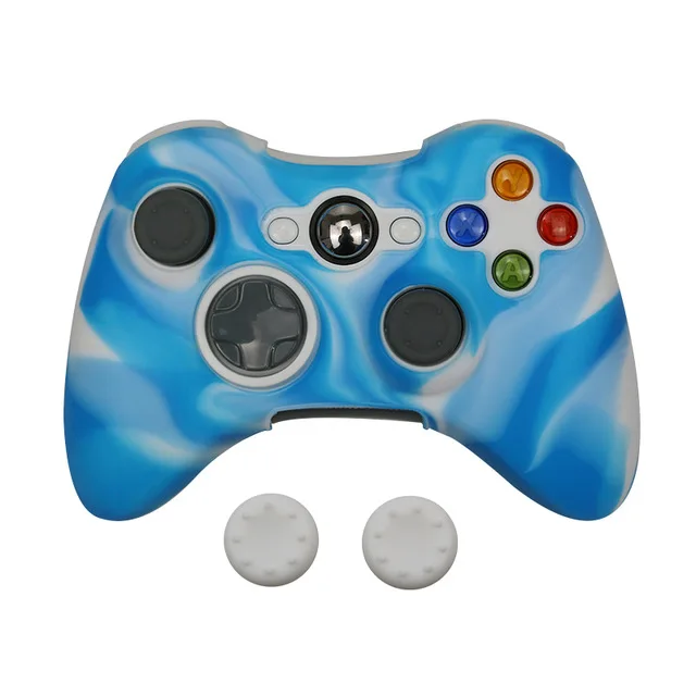 ZOMTOP мягкий силиконовый защитный чехол для Xbox 360 контроллер резиновый защитный чехол для Xbox 360 геймпад - Цвет: Blue White