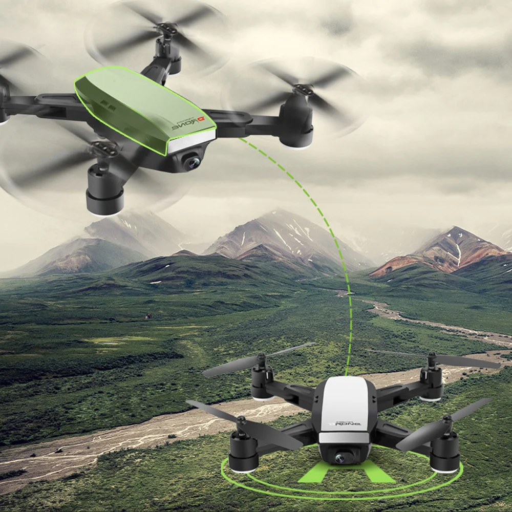 квадрокоптер Радиоуправляемый Дрон Мини Складная селфи с Wi Fi FPV 2MP Камера двойной