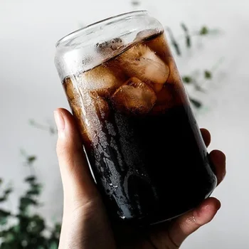 

Handmade Ins Nordic Simple Classic Coke Can Shaped Glass Cup Heat-resistant Japanese Creative Milk Tea Beer Juice Home Bar Mugs