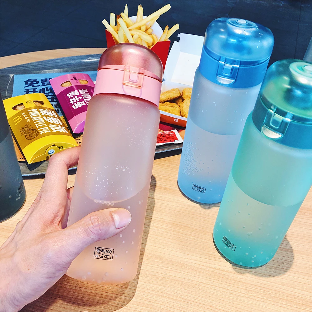 BIANLI Portable Water Bottle 650ML Plastic Drinkware Tour Outdoor Sport School Leak Proof Seal Gourde Climbing Water Bottles