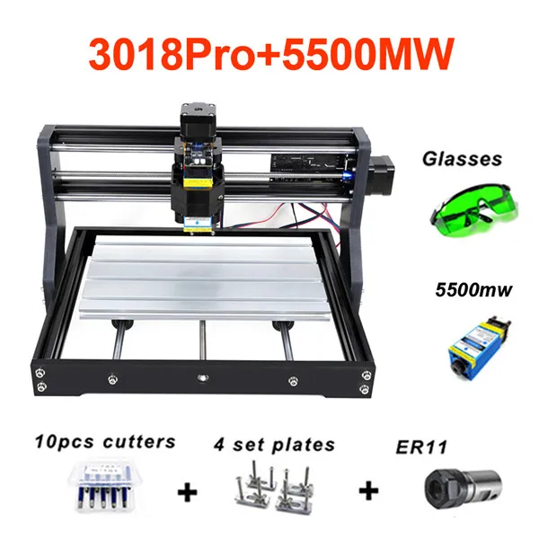 CNC 3018 PRO лазерный гравированное дерево фрезерный станок с ЧПУ GRBL ER11 Хобби DIY гравировальный станок для дерева PCB ПВХ Мини CNC3018 гравер - Цвет: Белый