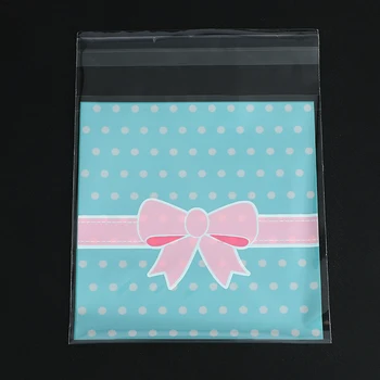 

100pcs/set Bowknot Design Plastic Package Bracelets Earrings Necklace Rings Gift Bags Jewelry Organizer Storage 7x7/8x10/10x10cm