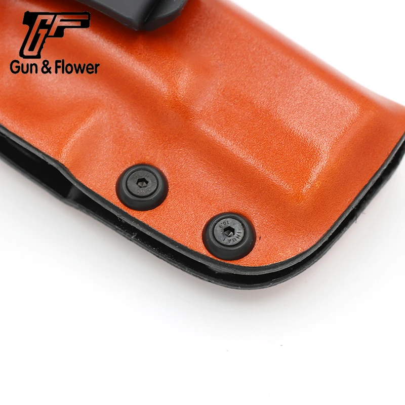 Gun&Flower Glock 19/23/32 Leather Kydex Hybrid IWB Concealment Holsters Fast Draw Inside Waistband Gun Holder Pouch