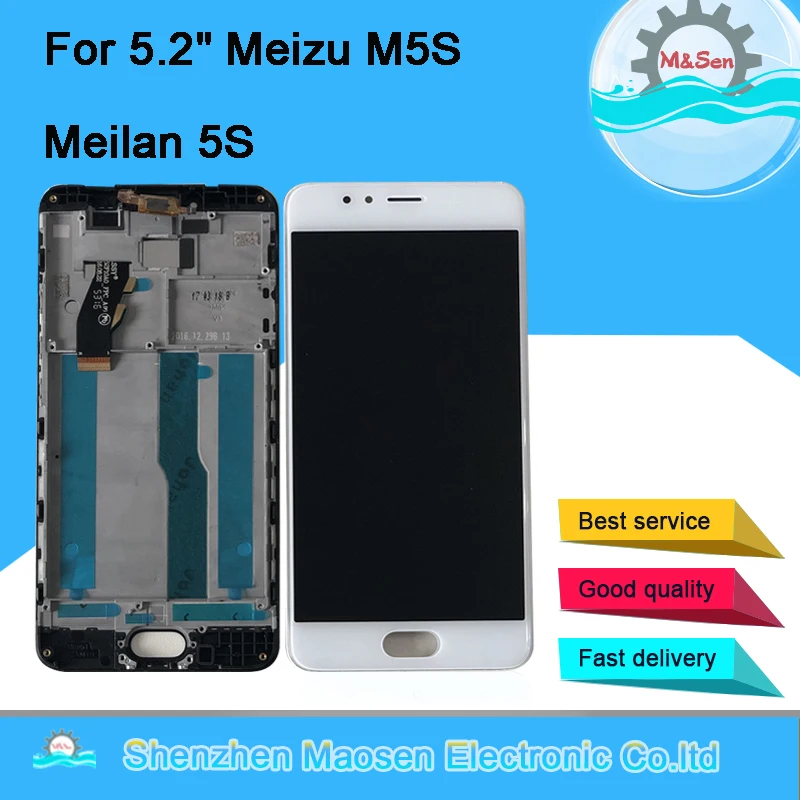 ЖК экран и дигитайзер сенсорной панели с рамкой для Meizu M5S Meilan M612H M612M оригинальный