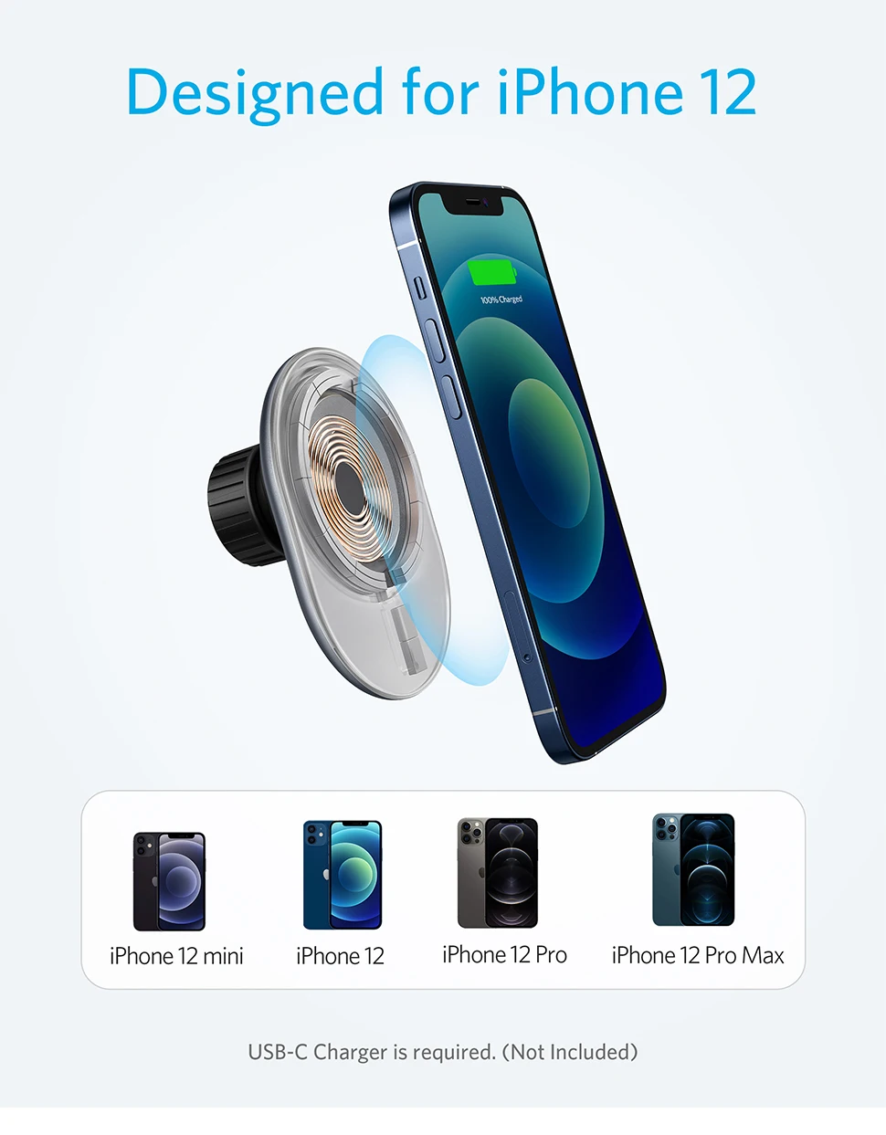 Gadgetoo Anker Powerwave Magnetic Car Charging Mount Gadgetoo Anker Powerwave Magnetic Car Charging Mount
