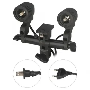 

NiceFoto E27 Double Bulb Holder Photography Studio Photo Flash Lamp Bracket Photography Holder Studio Light Stand
