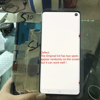 

Black 6.1'' AMOLED LCD With Two Small Spot For SAMSUNG S10 LCD Display G973 SM-G973F Touch Screen Digitizer Assembly With Frame