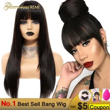 Special Price Glamorousremi Malaysian Straight Lace Front Wigs With Bangs 150% Density Human Remy Hair Pre Plucked Glueless Lace Front Wig Special Price Glamorousremi Malaysian Straight Lace Front Wigs With Bangs 150% Density Human Remy Hair Pre Plucked Glueless Lace Front Wig