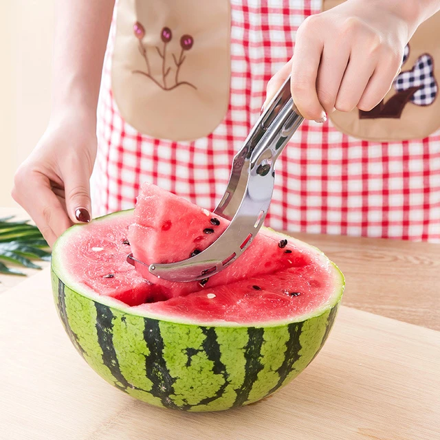 1pcs Stainless Steel Watermelon Slicer Cutter Knife Corer Fruit Tools Kitchen Accessories Gadgets Watermelon Spoons 3